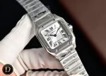 TW Factory Cartier Santos 27*34.4mm 316L Steel Quartz Movement White Face Lady Watch